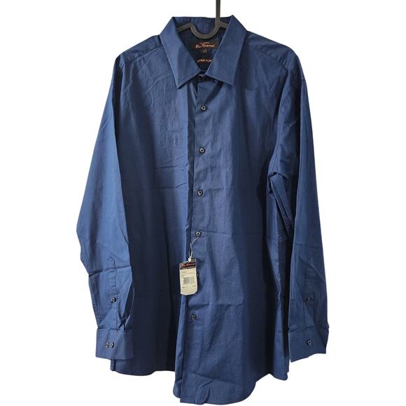 Ben Sherman Men's Navy Stretch Shirt Sz 17 32/33 NWT Button Down - Picture 1 of 9